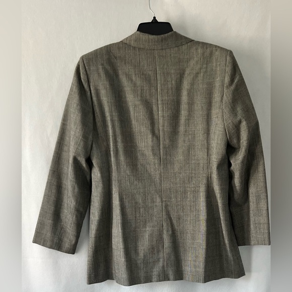 Havre’ Bernard Size 14 100% Wool Black/White Plaid Blazer - Picture 4 of 10